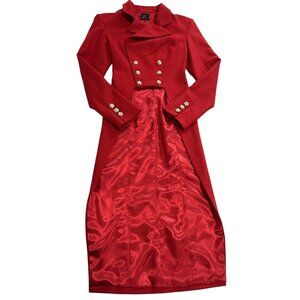 Alejandro Peraza Military Style Coat in Red